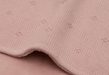 Babydeken met naam | Cosy knit - Fleece Wild rose