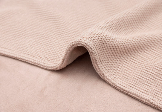 Babydeken met naam | Basic knit - Fleece Wild rose