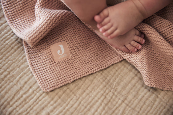 Babydeken met naam | Basic knit Wild rose