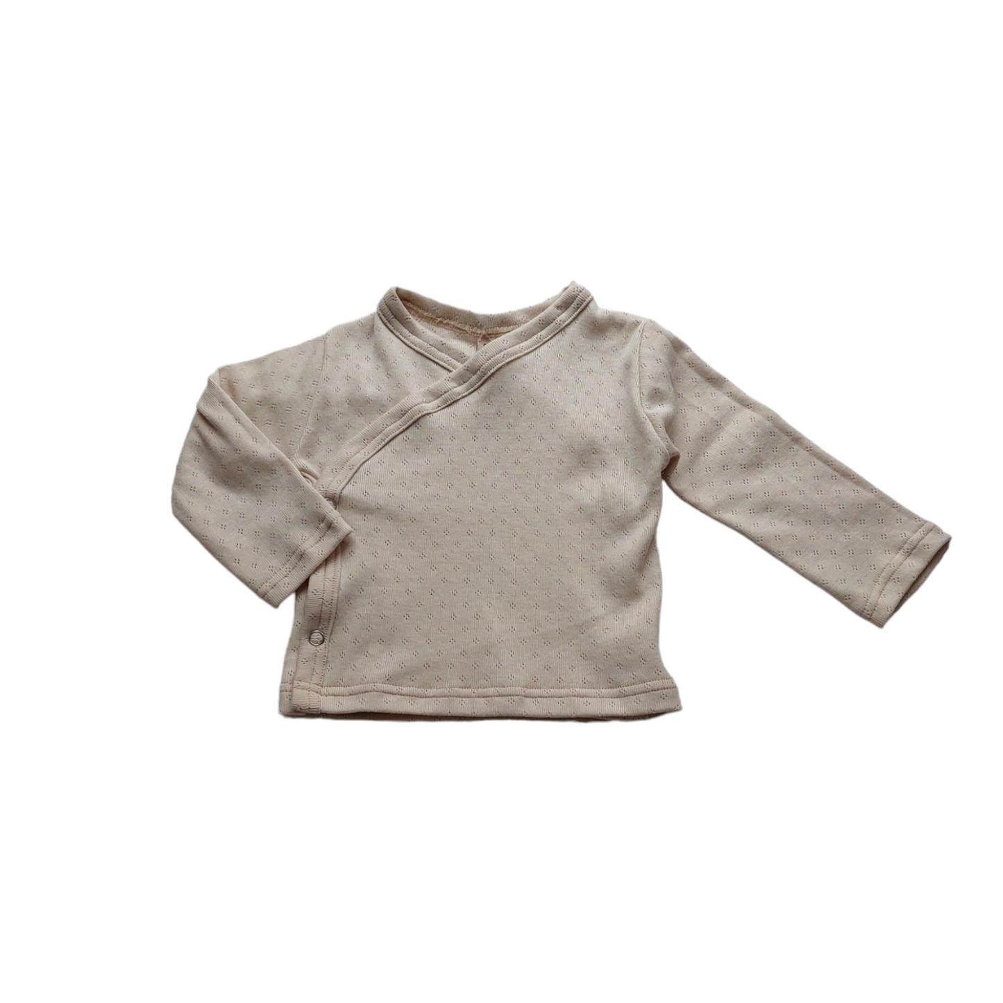 Overslagshirt | Pointelle beige