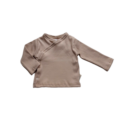 Overslagshirt | rib beige